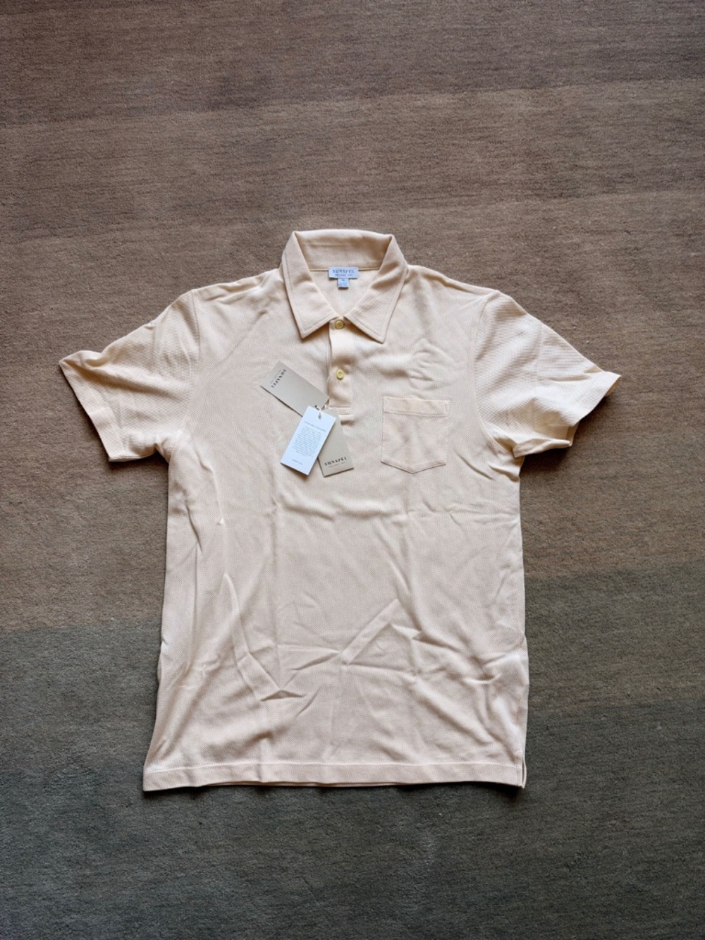 NWT Sunspel Riviera Slim-Fit Cotton Mesh Polo Shirt – Size M